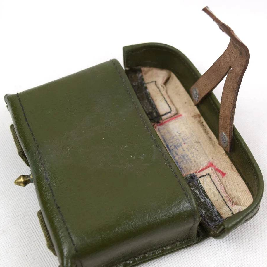 Chinese surplus belt pouch in green with durable construction for military use
