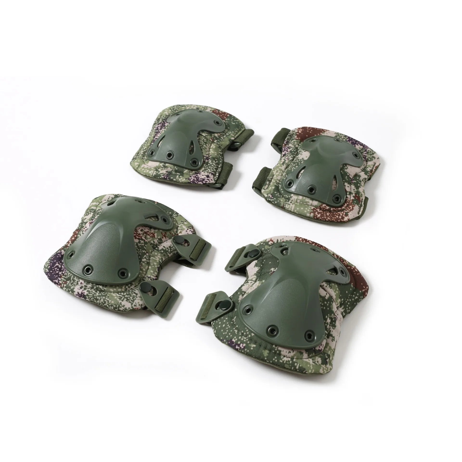 Combat knee and elbow pads in camo design for enhanced protection during outdoor activities