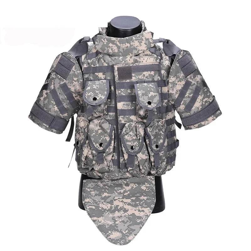 Combat Tactical Vest in grey camo for outdoor activities and military training