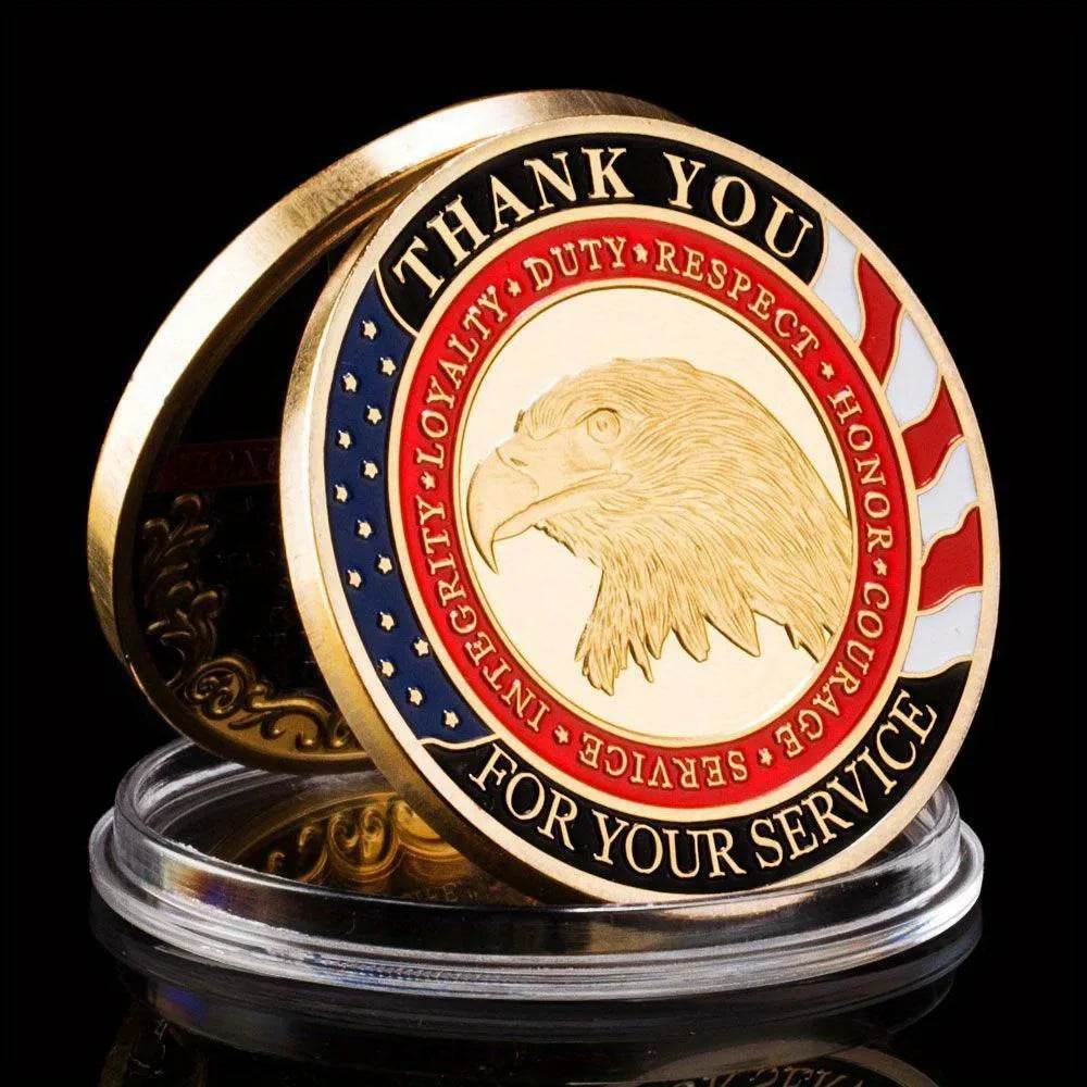 Thank You for Your Service Commemorative Coin with Eagle Design