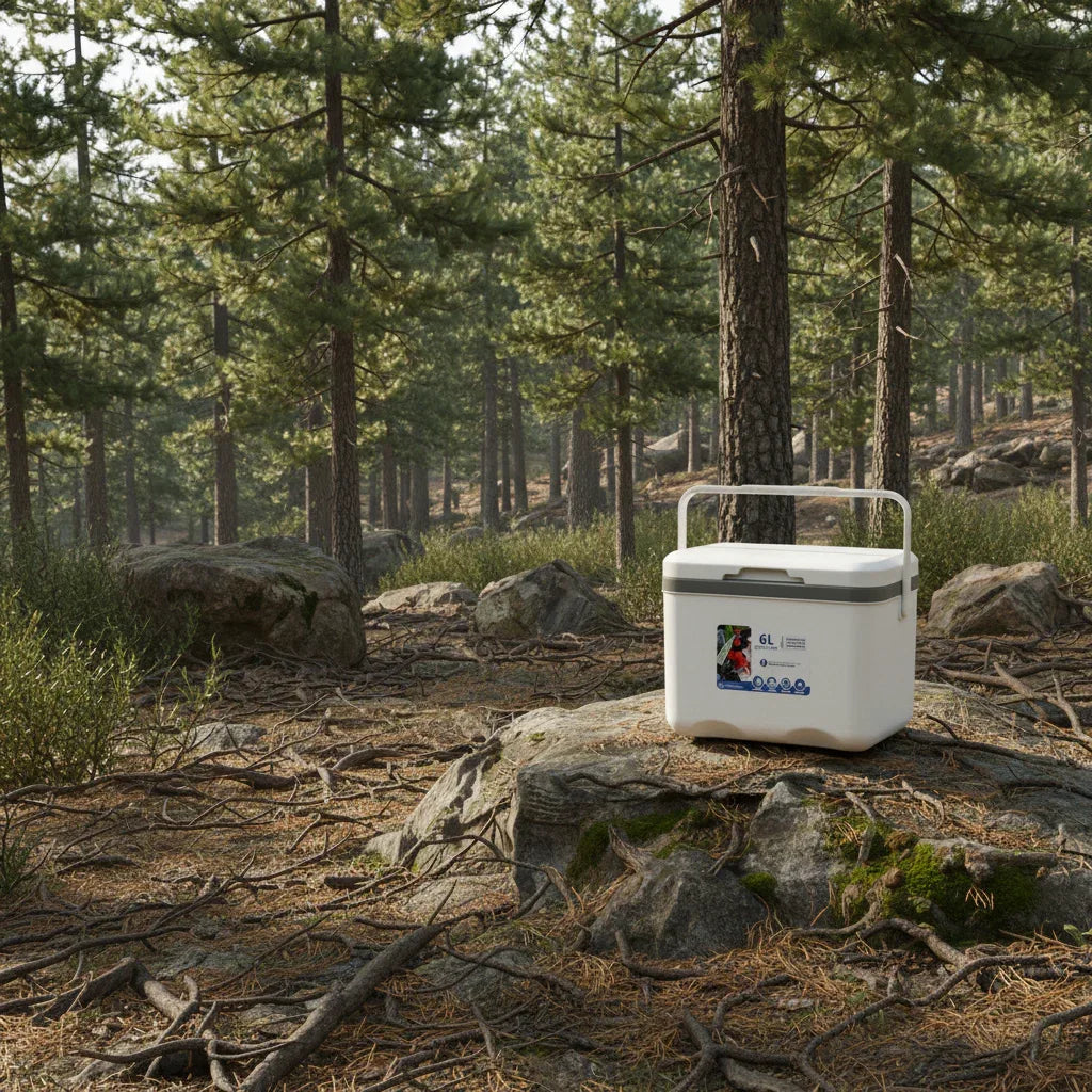 6L white cooler ice box for keeping beverages cold outdoors