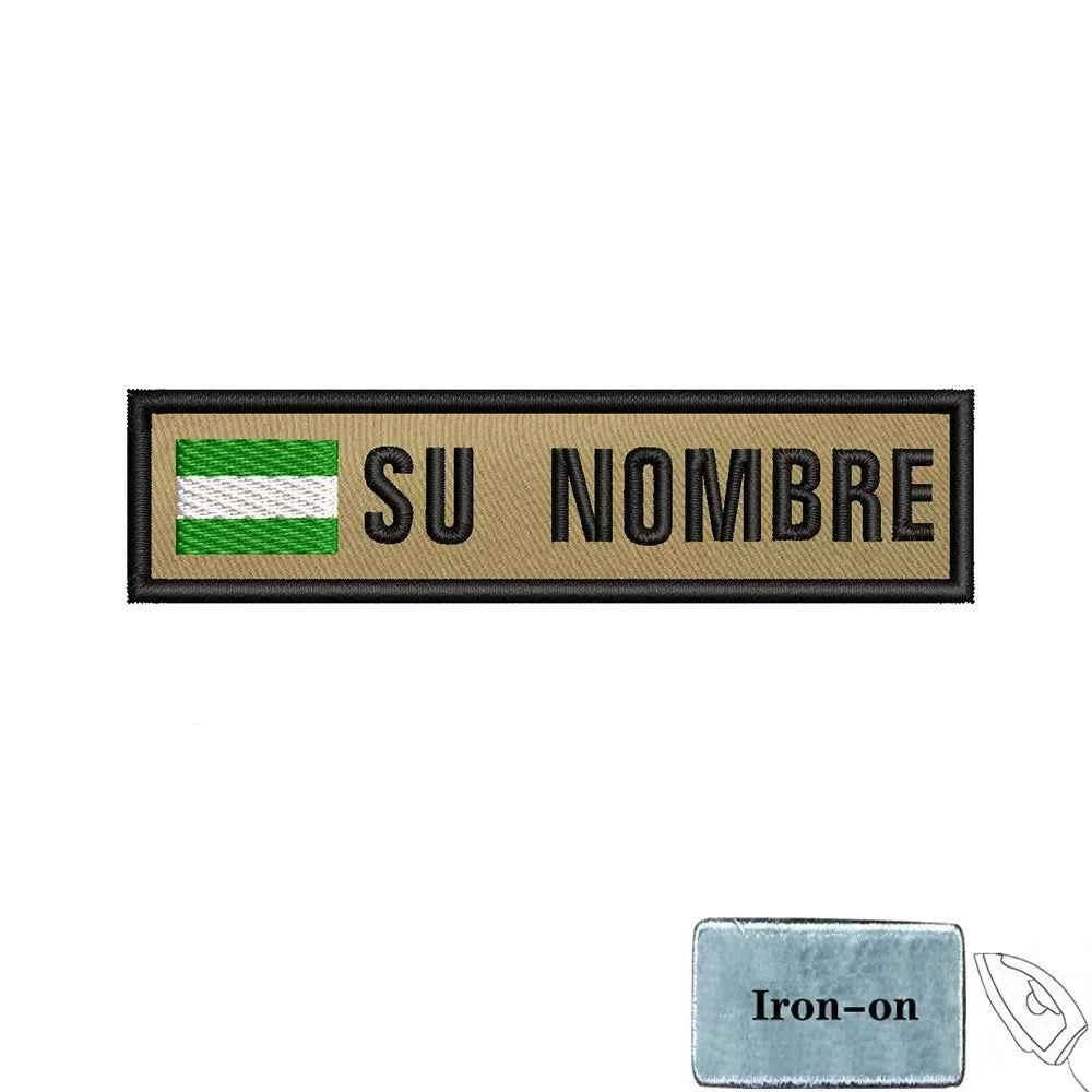 Custom flag patch with green and white stripes for military use