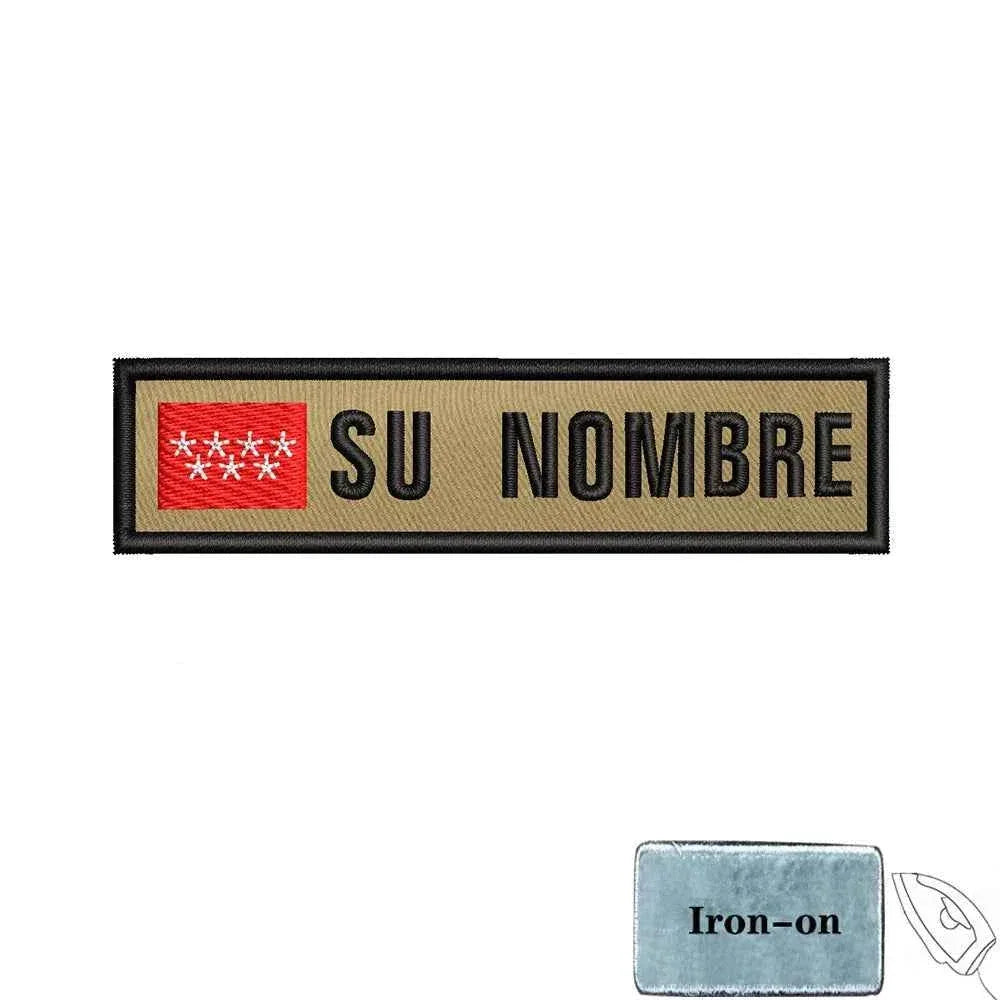 Custom flag patch with Army logo in tan for personal identification