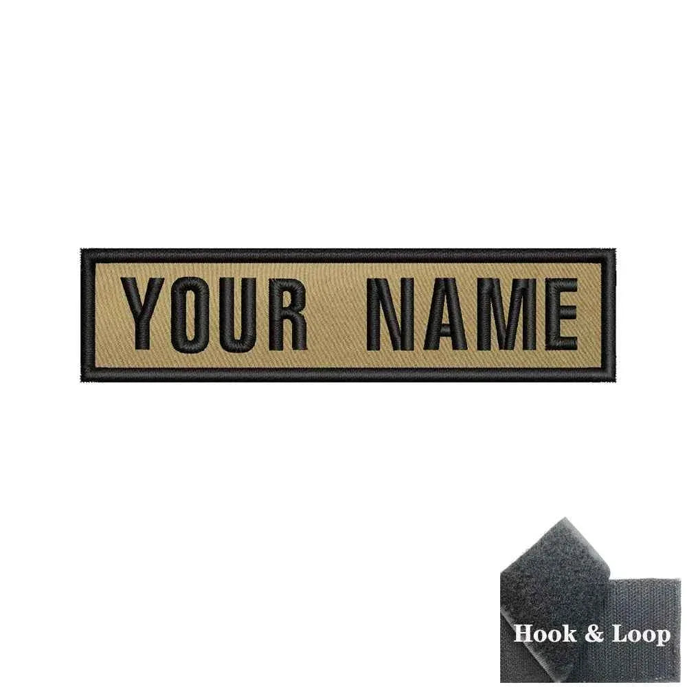 Custom flag patch in tan with hook and loop backing for military identification