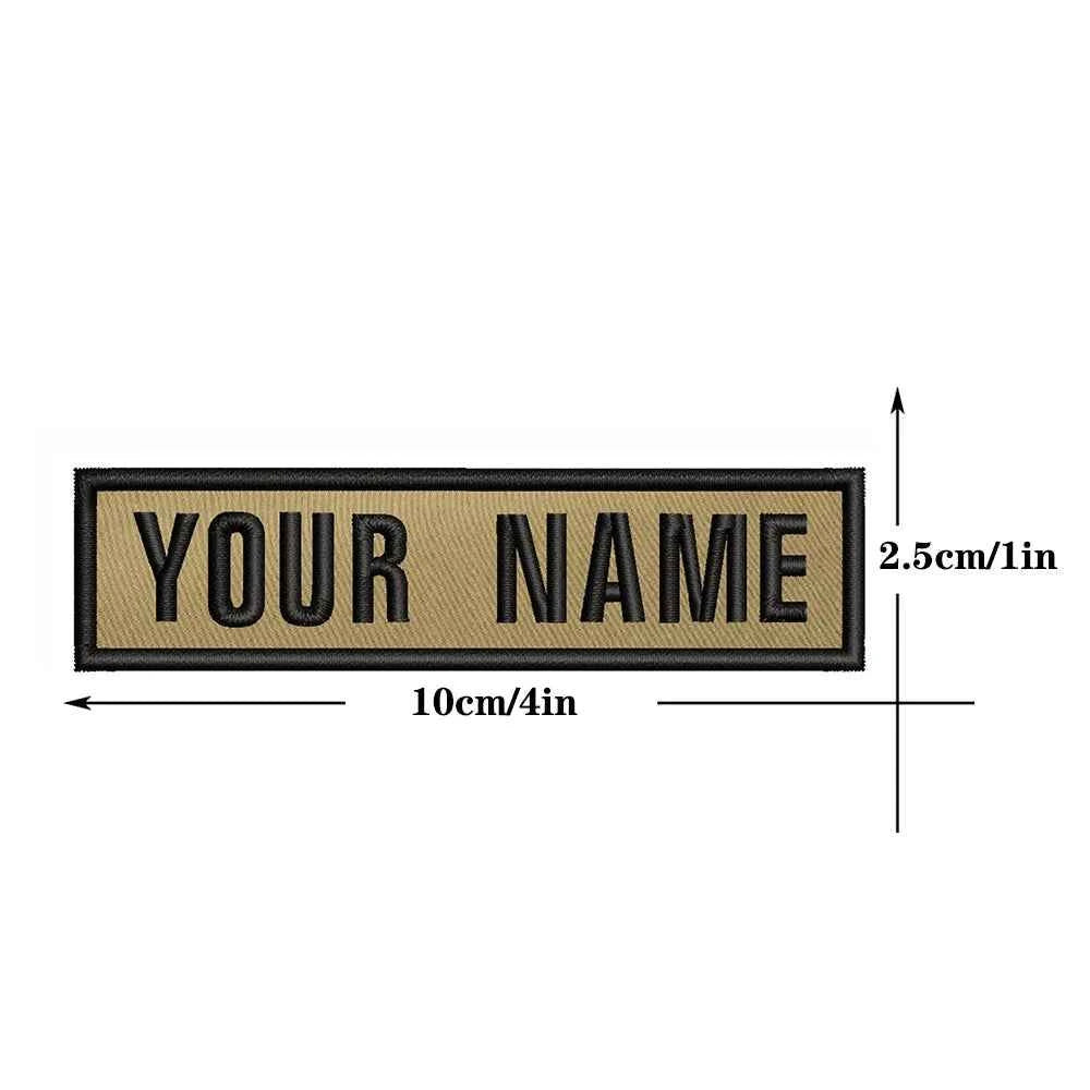 Custom flag patch in tan with customizable name for military gear