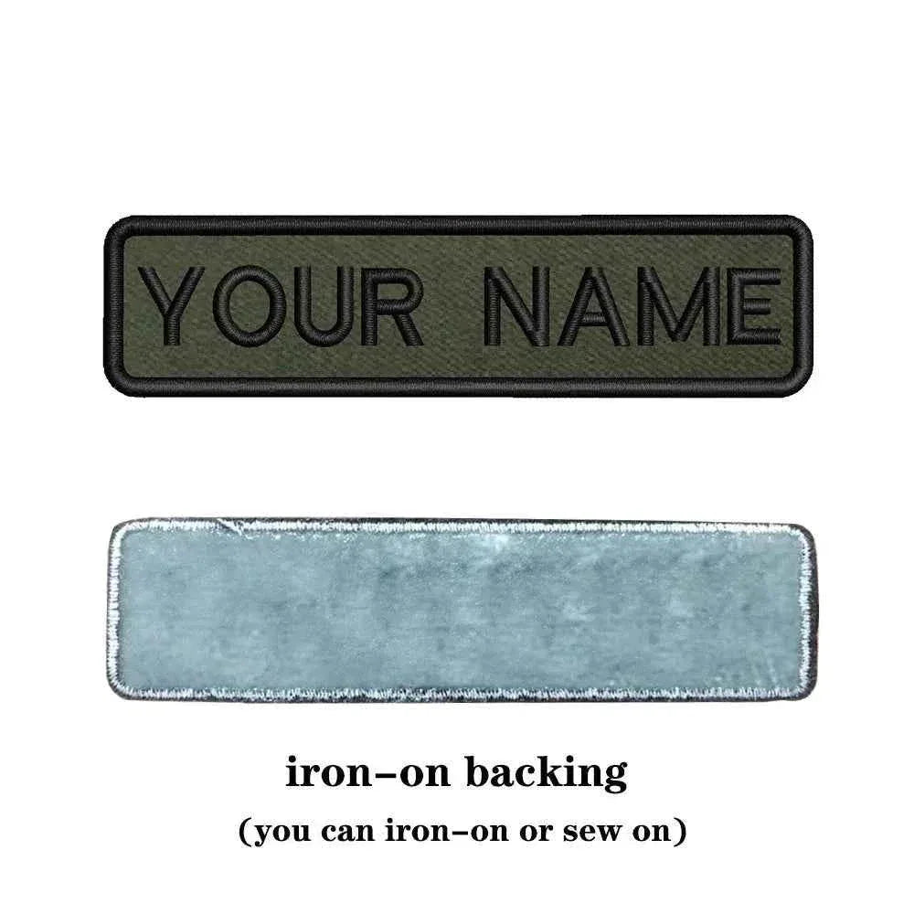 Custom name patch with iron-on backing for easy attachment