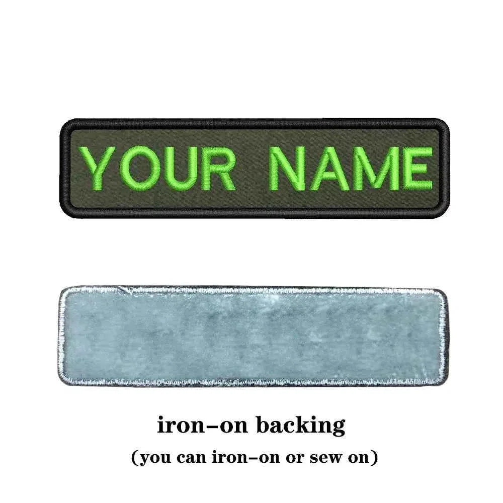 Custom name patch with iron-on backing for personalized military gear