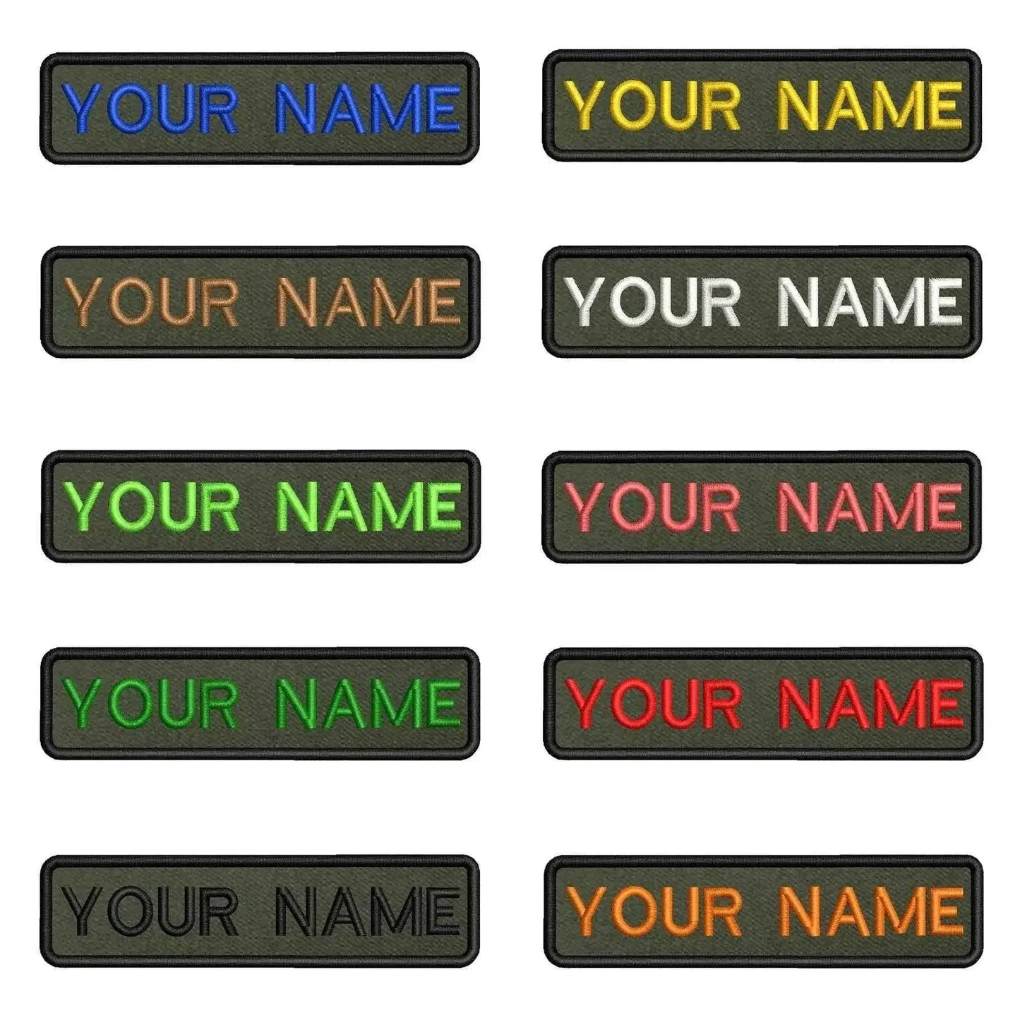 Custom name patch in various colors for military identification and personalization