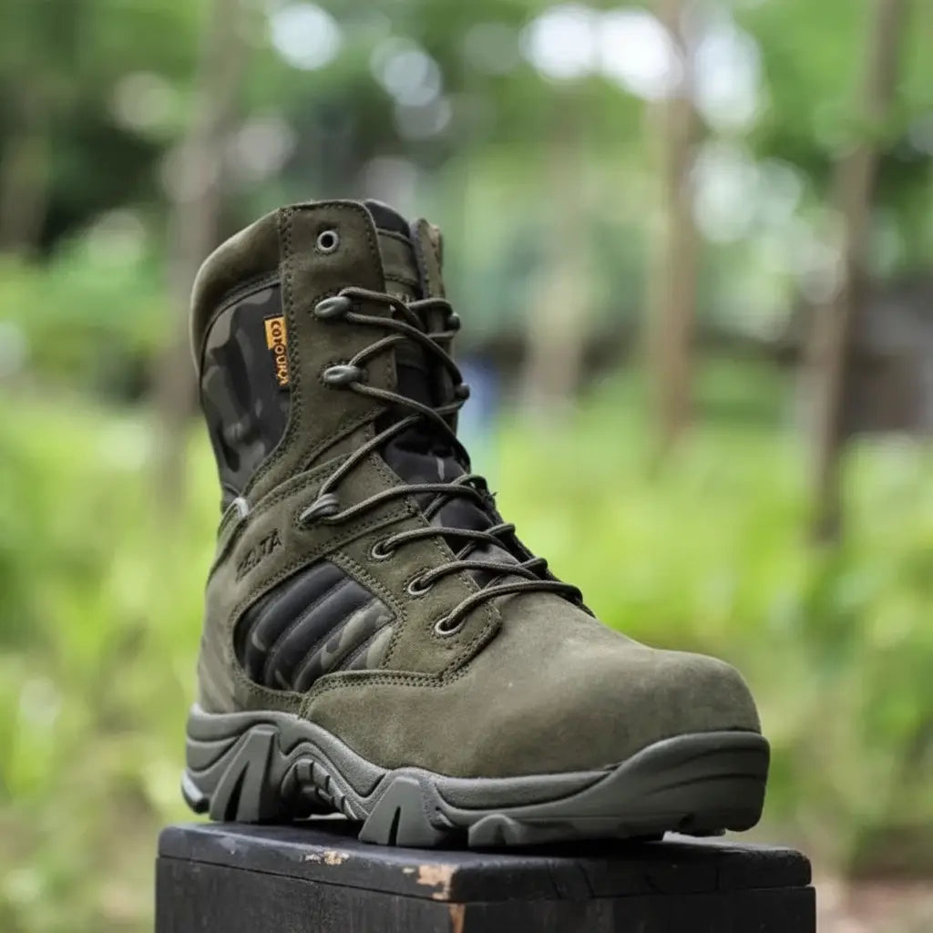 Green Tactical Boots with Sturdy Design for Outdoor Boots Enthusiasts
