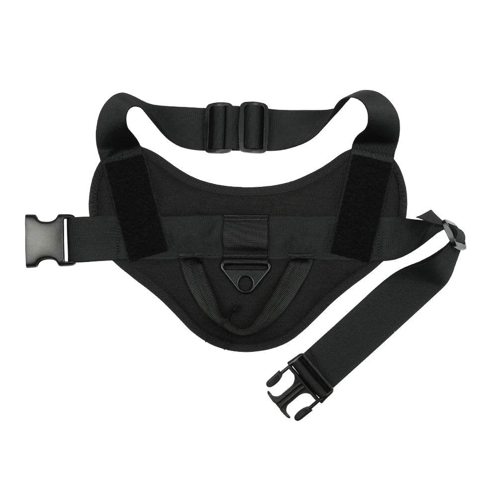 Black dog harness with handle for easy control and support