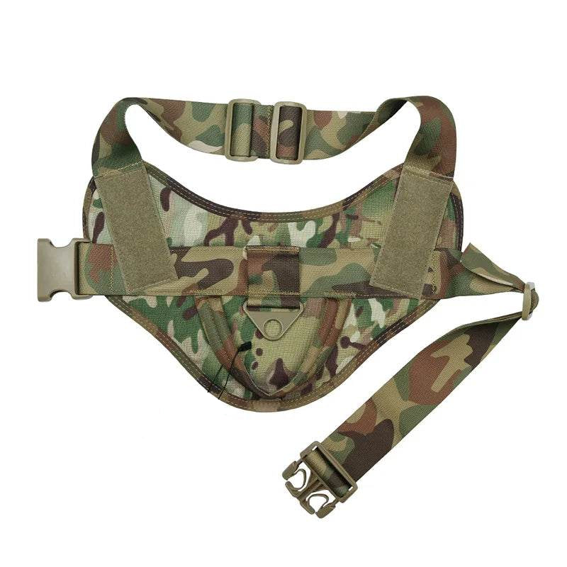 Camo dog harness with handle for easy control and comfort