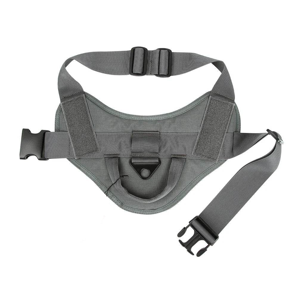 Military-Outdoors Dog Harness with Handle in Grey for Easy Control and Comfort