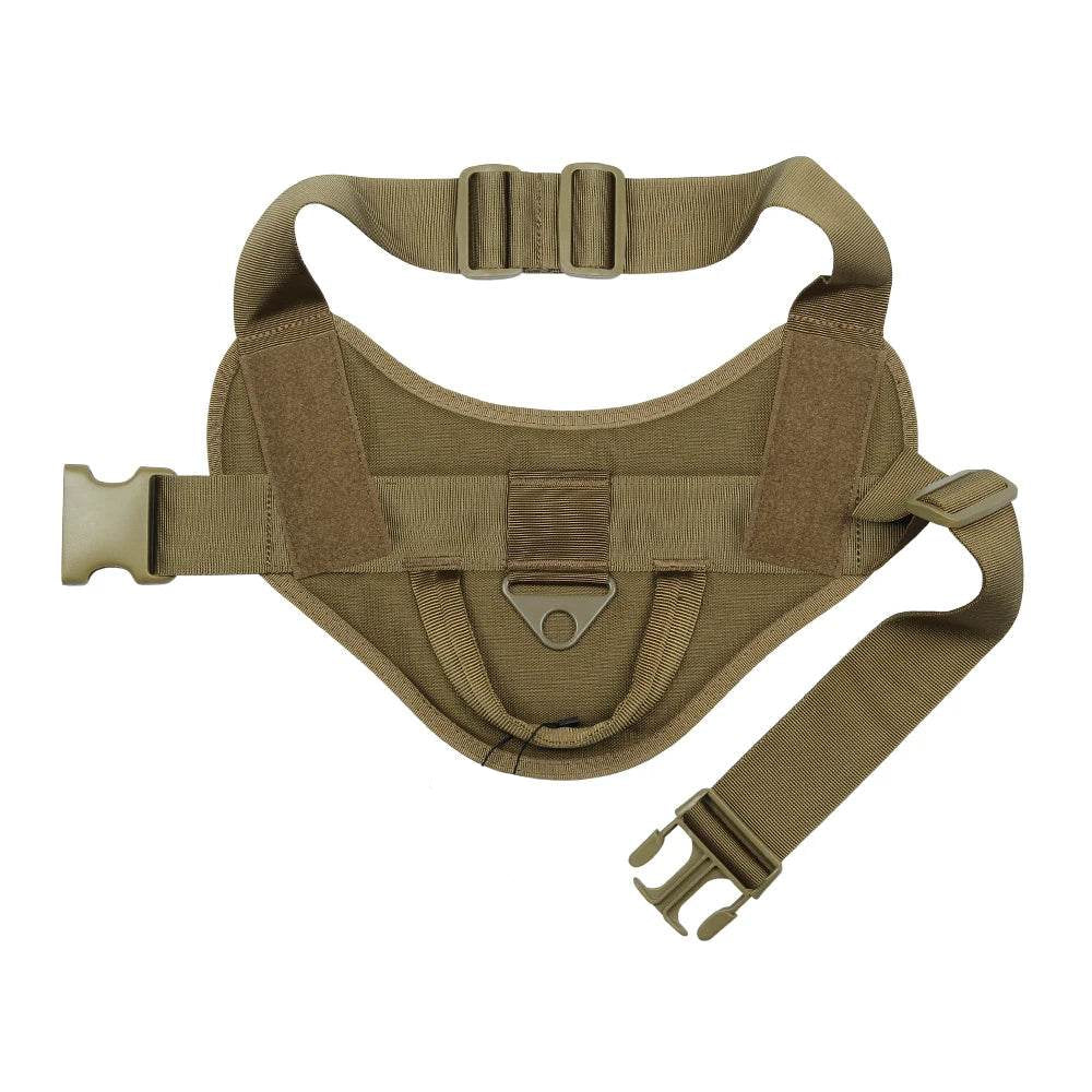 Tan dog harness with handle for easy control and secure walking