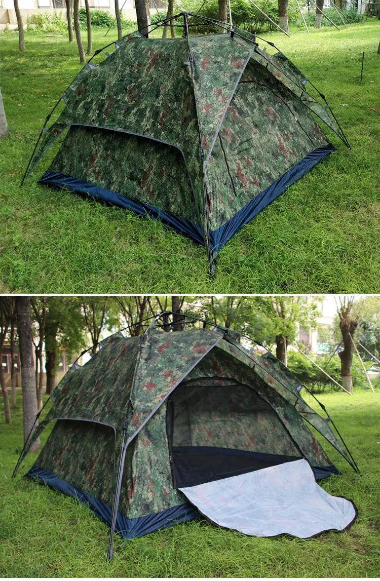 Camouflage Double Decker Automatic Tent for 2-3 Person - Military-Outdoors.com