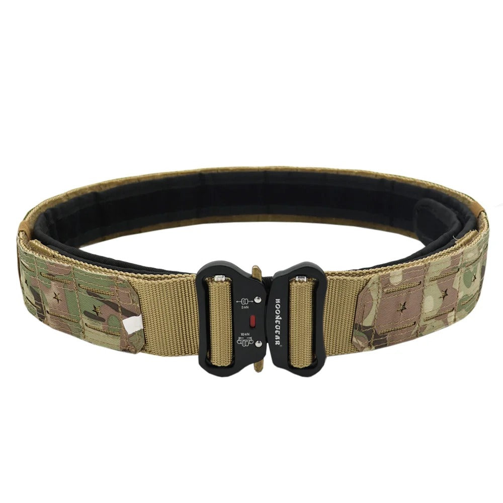 Multicam Tactical Belt with double-layer belt design for durability and support