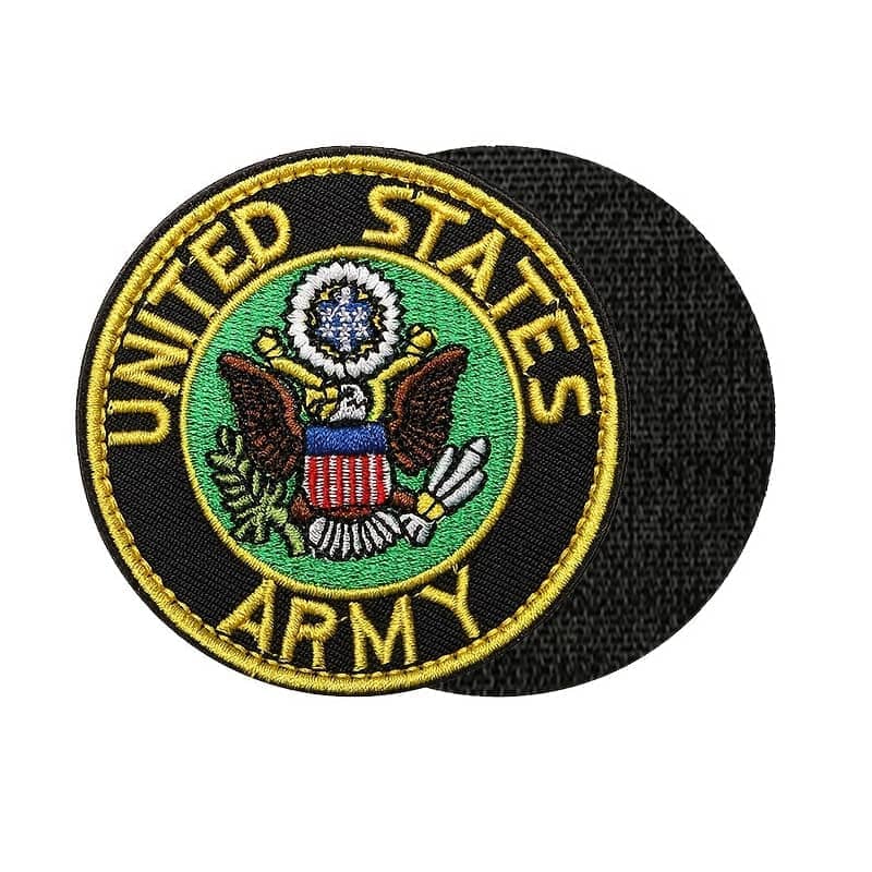 Embroidered patch set featuring United States Army logo with vibrant colors
