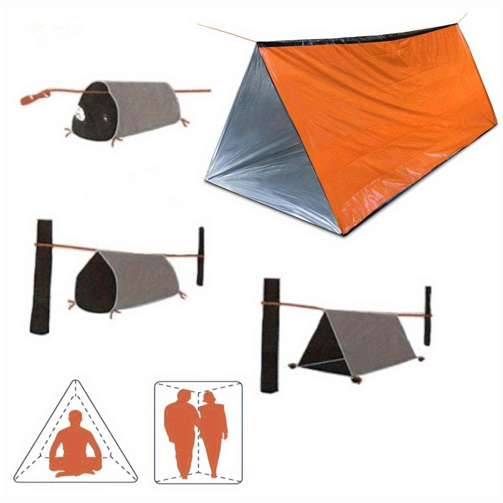 Compact 2-person emergency shelter tent ideal for outdoor survival and camping situations