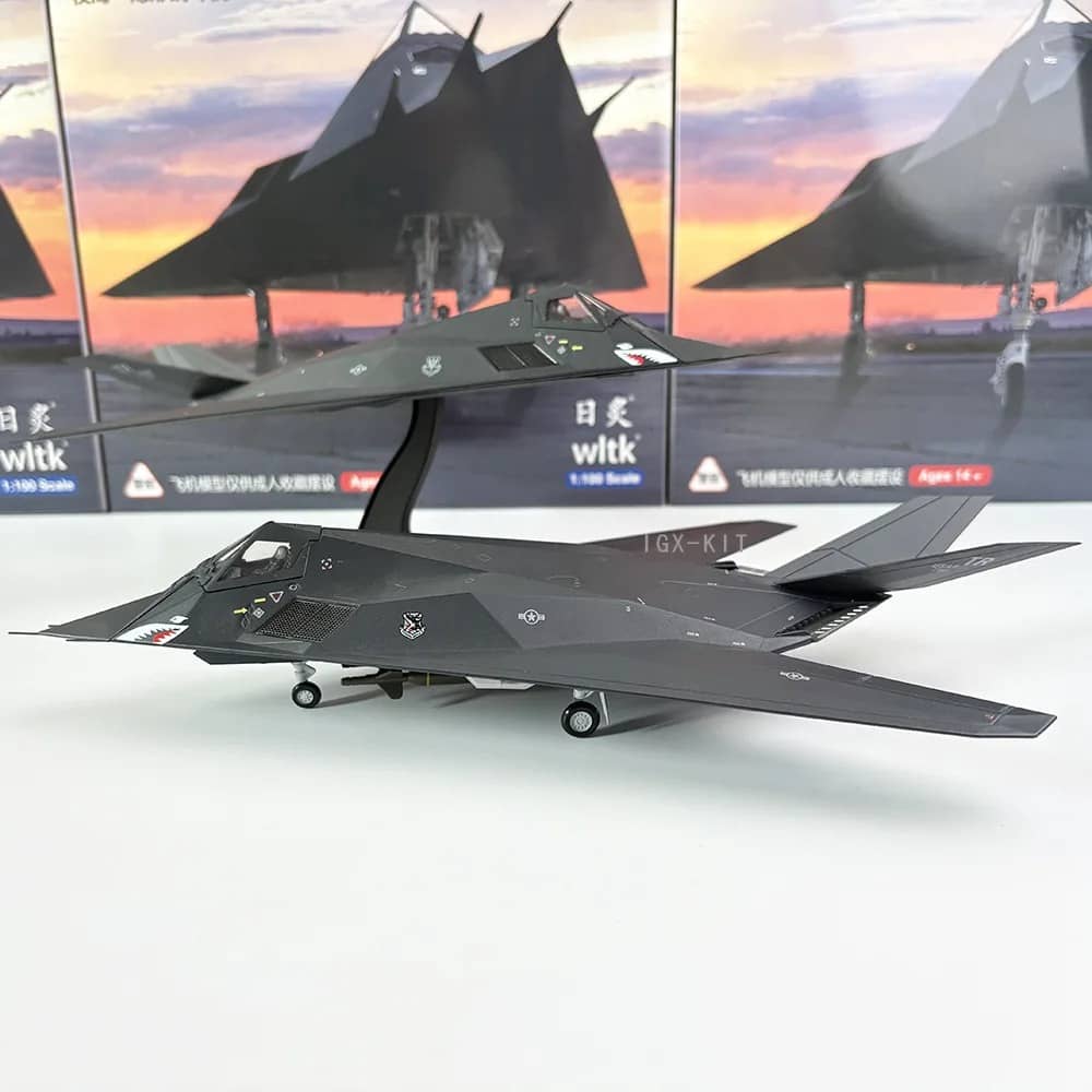 F-117 Nighthawk Model in black with detailed design for display or collection