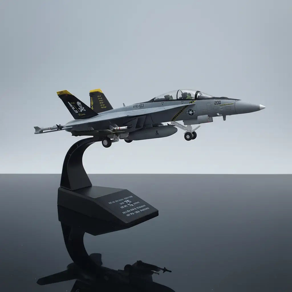 F-18 Hornet Model Aircraft in Gray with Detailed Features for Collectors