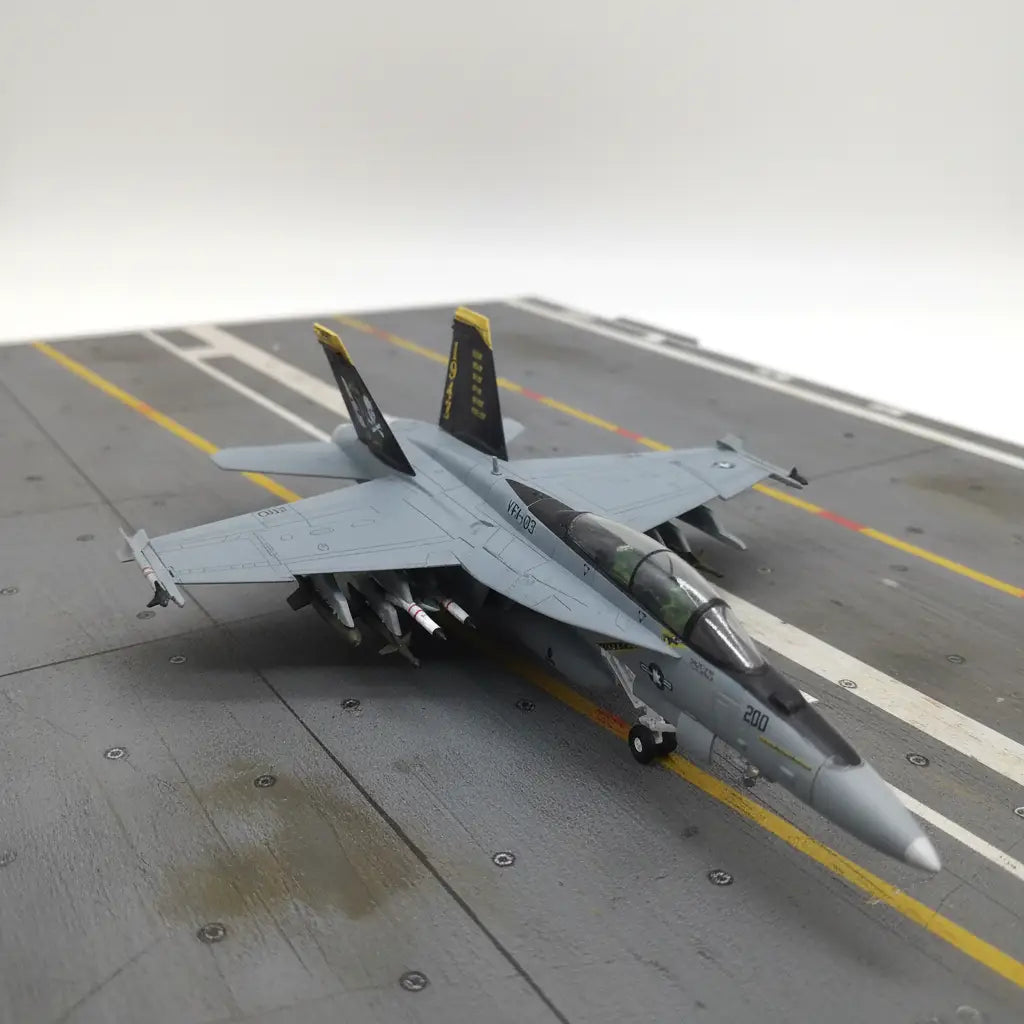 F-18 Hornet model airplane in gray with detailed features for collectors
