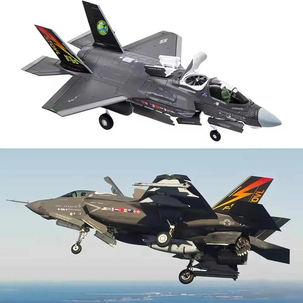 F-35 Lightning B Model Aircraft in Gray with Detailed Design for Collectors