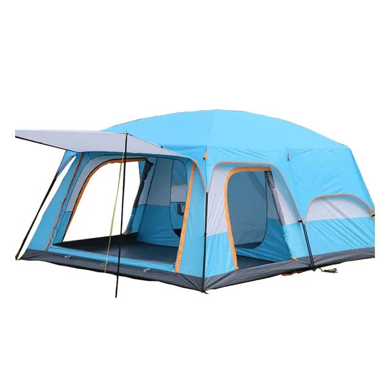 Military-Outdoors Family Camping Tent in Blue with Spacious Interior and Rainfly