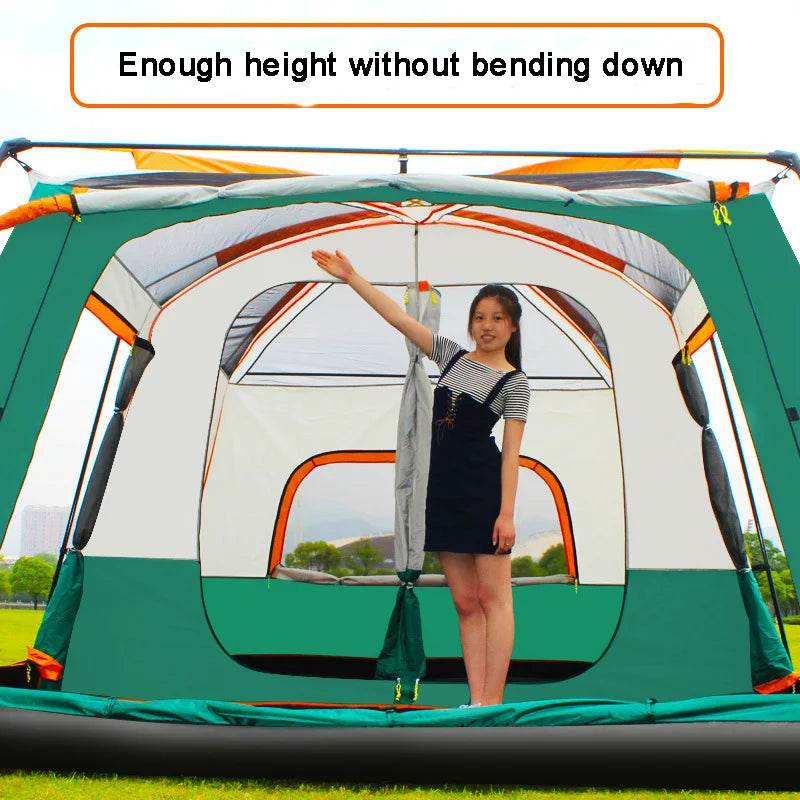 Military-Outdoors family camping tent with spacious height for standing comfortably