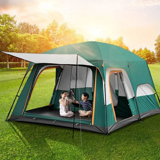 Military-Outdoors Family Camping Tent in Green for Outdoor Adventures