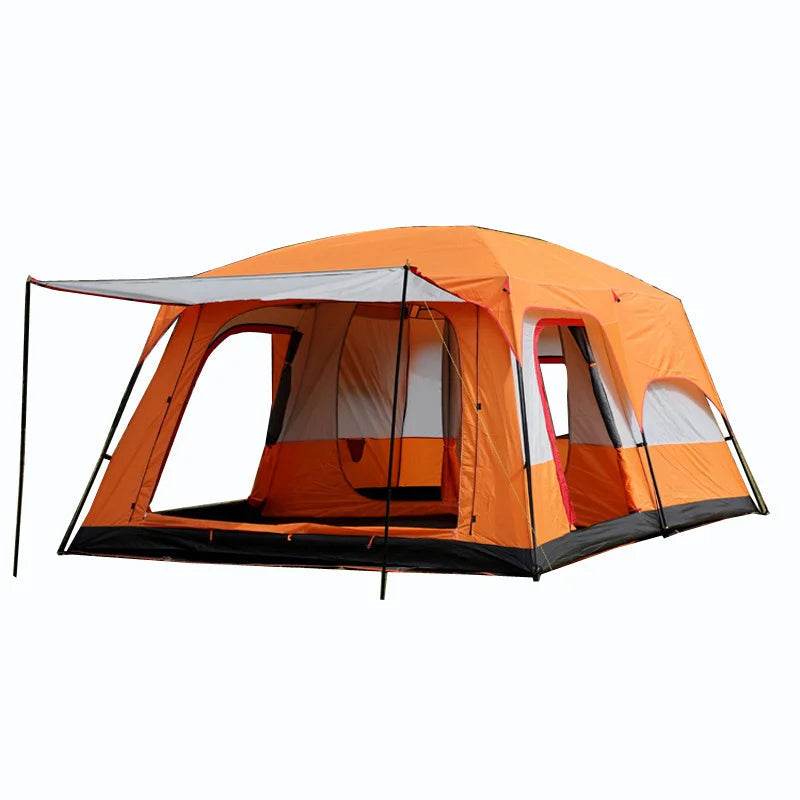 Military-Outdoors Orange Family Camping Tent with Spacious Interior and Easy Setup