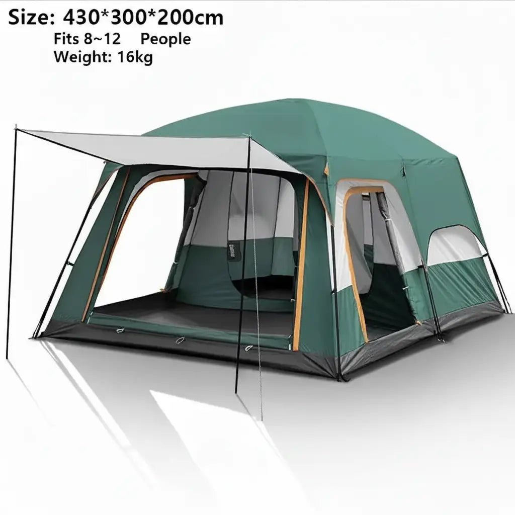 Military-Outdoors Family Tent for 8-12 People with Spacious Design