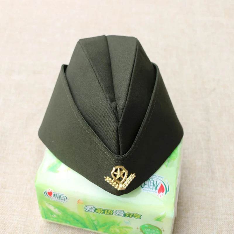 Military cap in olive green, perfect for fashion military hats enthusiasts