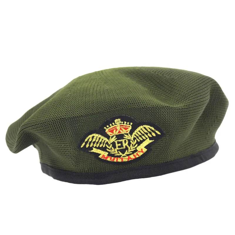 Military Green Beret with Embroidered Badge for Fashion Military Hats
