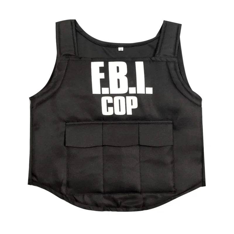 FBI agent costume tactical vest in black for role play or Halloween