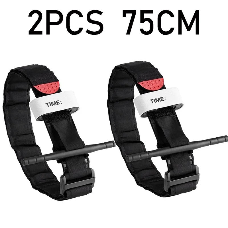 2PCS Black First Aid Tourniquet strap with Adjustable Tightening Strap for Emergency Use