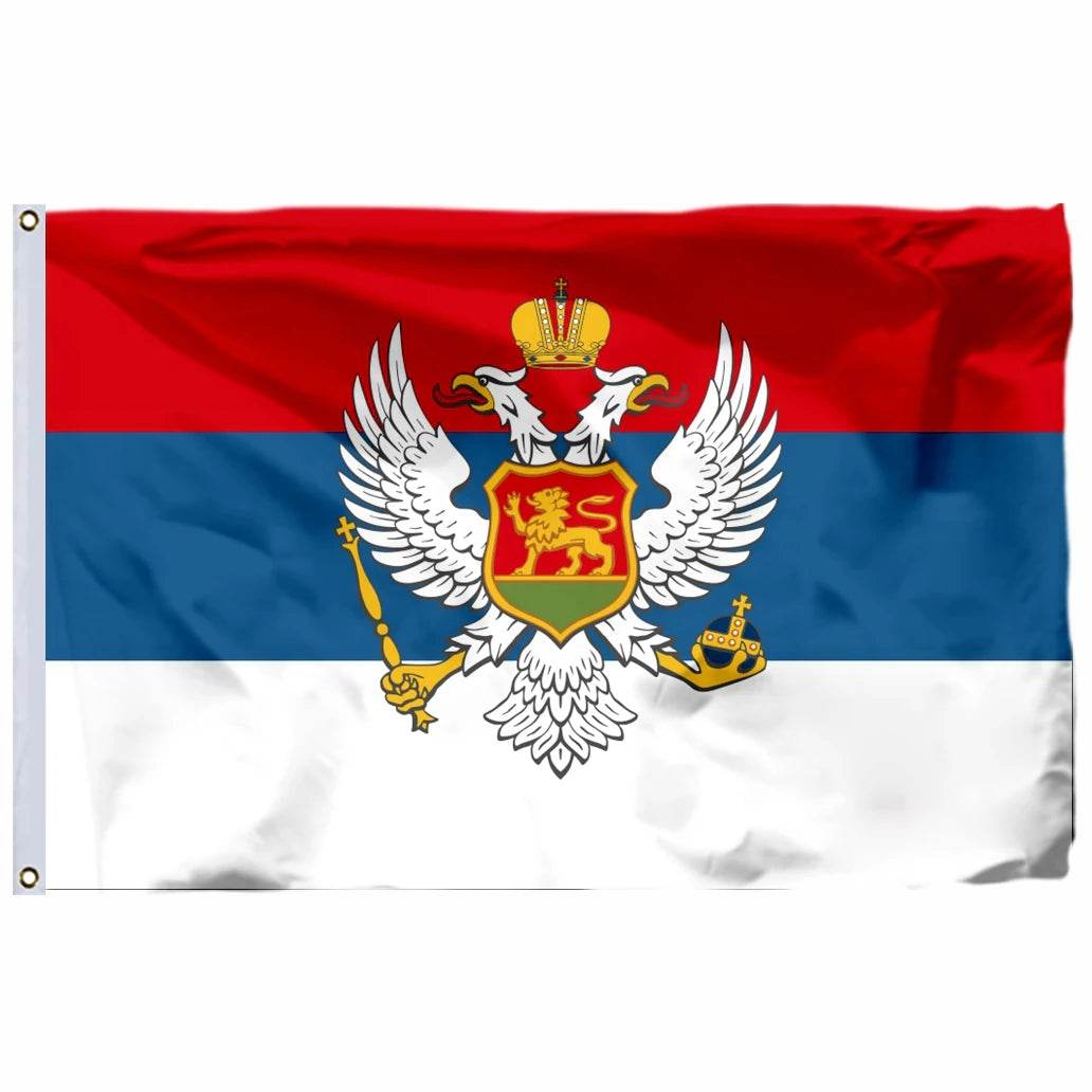 Montenegro And Serbia Historical Flags - Custom Sizes by Military-Outdoors.com