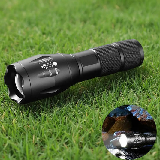 Black LED flashlight bundle ideal for outdoor adventures