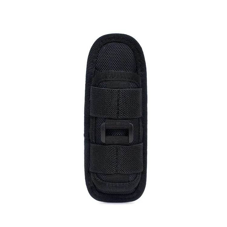 Black tactical flashlight bundle holder for secure carrying and storage