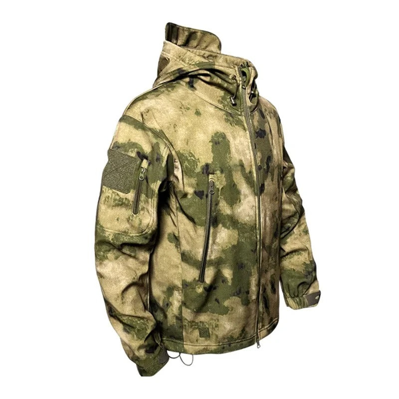 Camouflage fleece outdoor jacket for military and outdoor activities