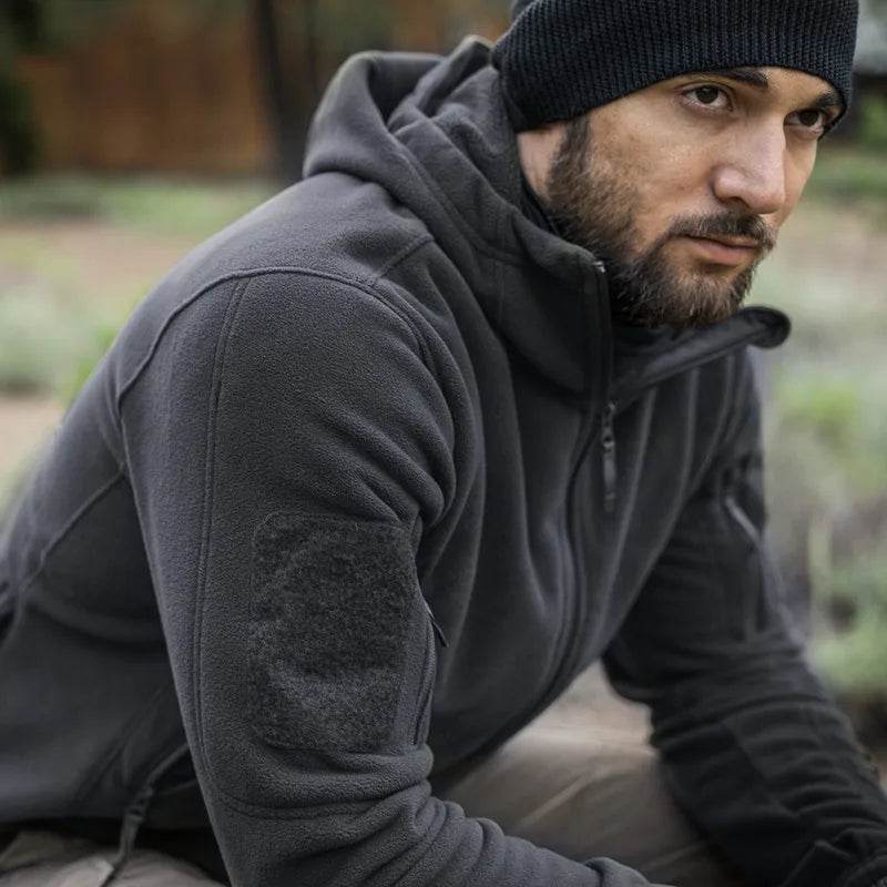 Military-Outdoors.com Men's Gray Fleece Outdoor Jacket for Comfortable Outdoor Activities
