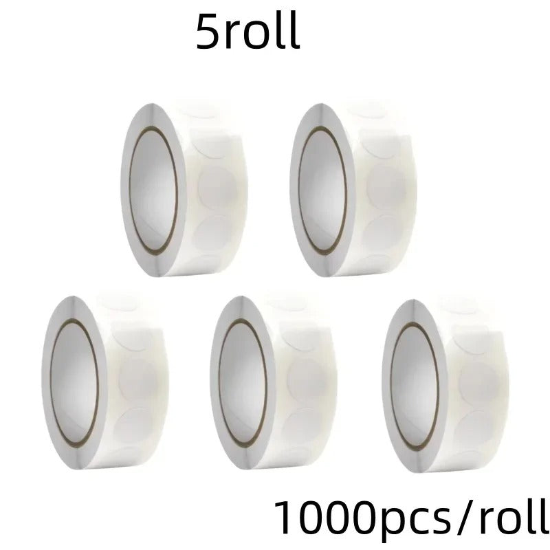 Fluorescent round labels 25mm in clear rolls for marking shooting targets
