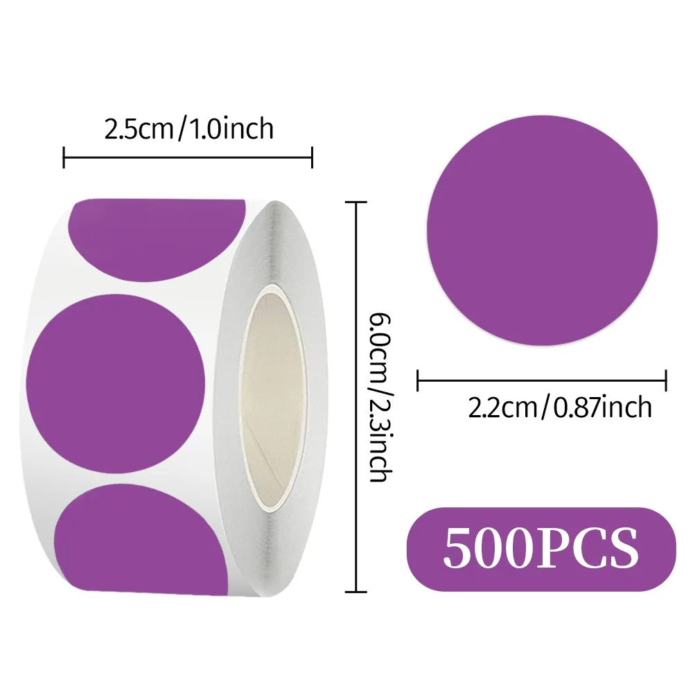 Fluorescent round labels 25mm in purple for marking targets