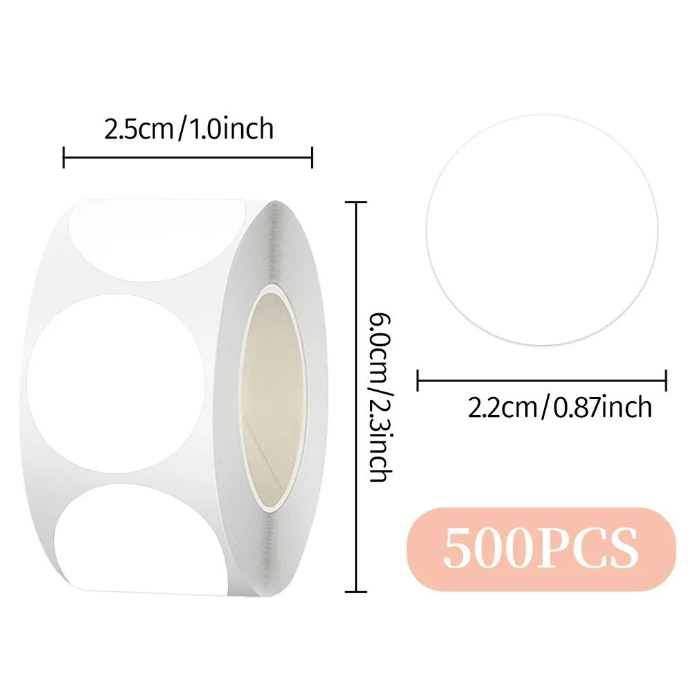 Fluorescent round labels 25mm on a roll for labeling and organization