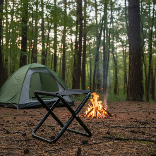 Compact Black Folding Camping Chair for Easy Transport and Outdoor Use