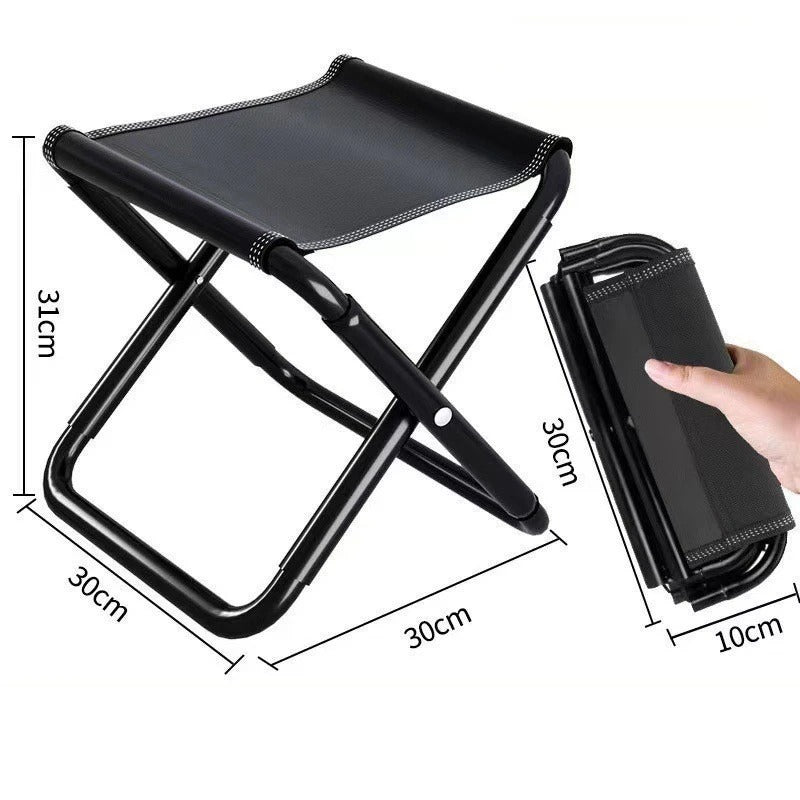 Portable black folding camping chair ideal for outdoor activities