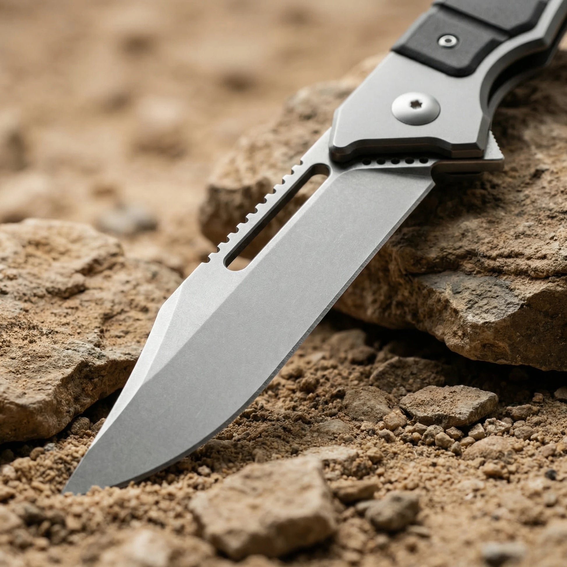 Folding utility knife with sharp blade for outdoor tasks