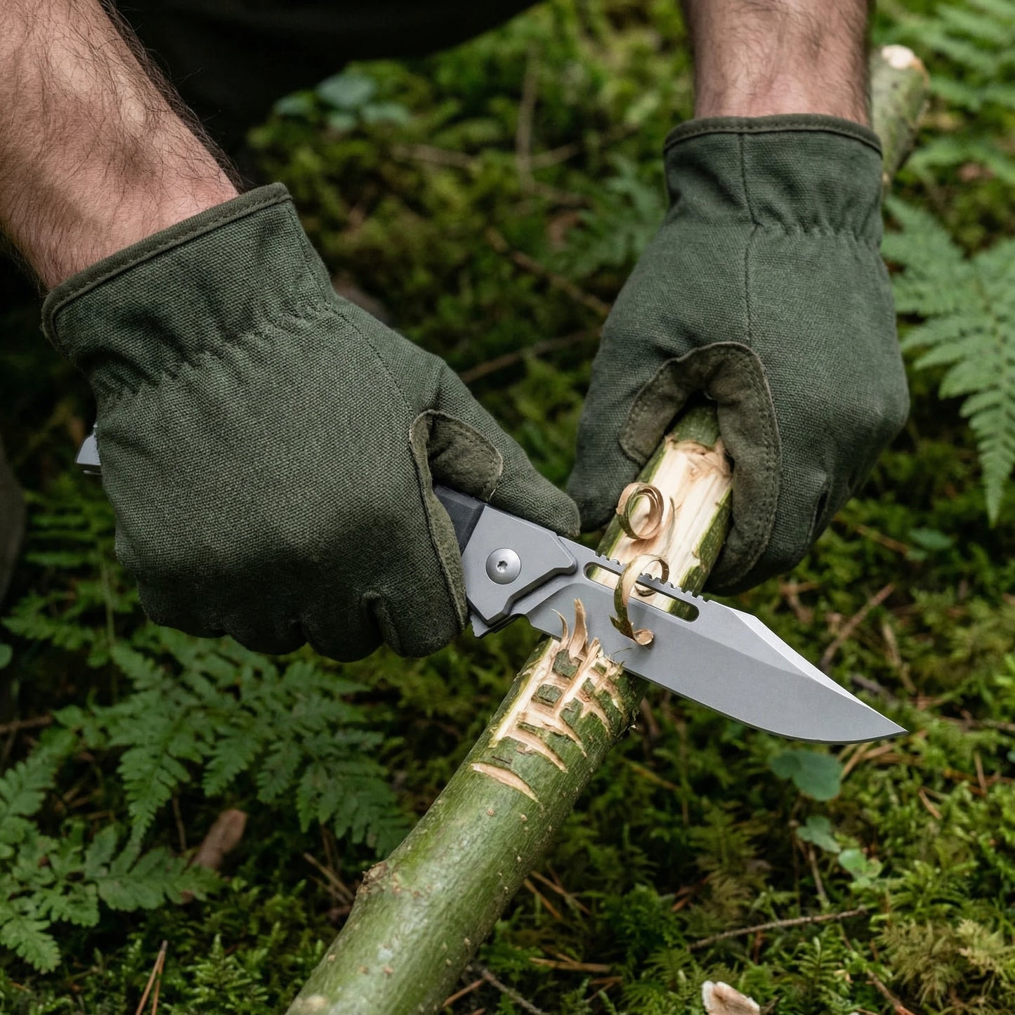 Folding utility knife with stainless steel blade for outdoor use