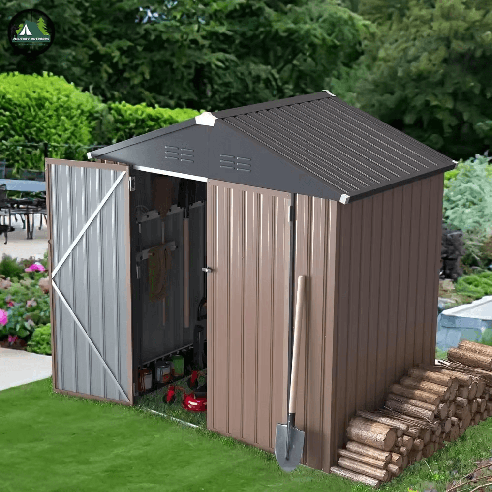 Military-Outdoors 6x4 Ft Outdoor Storage Shed - Durable & Secure - Military-Outdoors.com