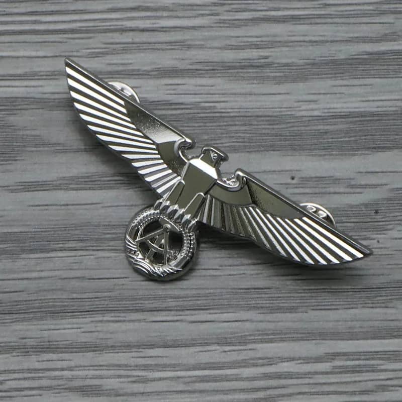 German Eagle Badge in Silver with Winged Design for Military Collectors
