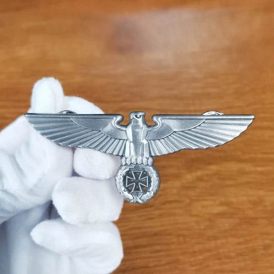 German Eagle Badge in silver, intricately designed for military enthusiasts