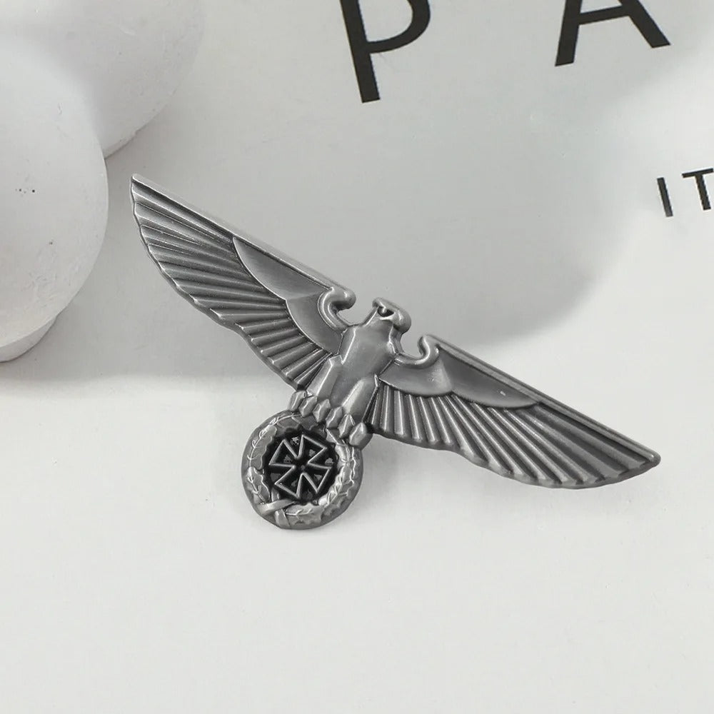 German Eagle Badge in silver, perfect for military collectors and enthusiasts